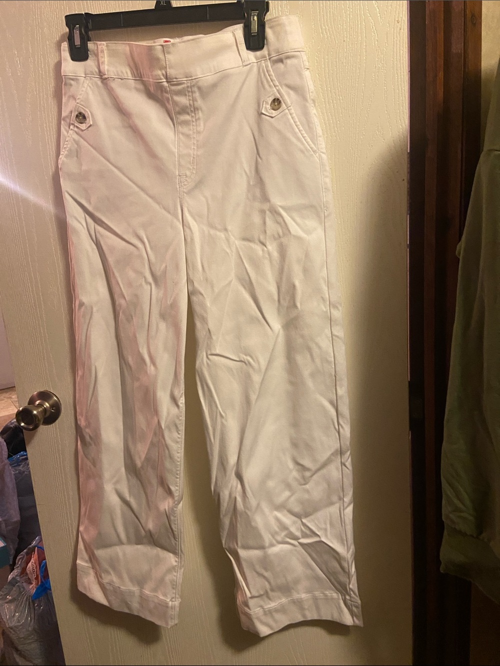 SPANX White Wide Leg Cropped Pants